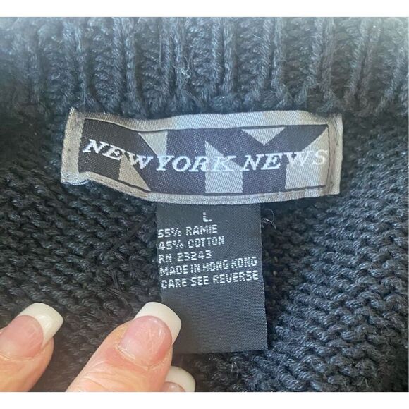 New York News Abstract Beaded Cardigan Vintage Sz. L Starburst Boxy, Y2K - Picture 8 of 11